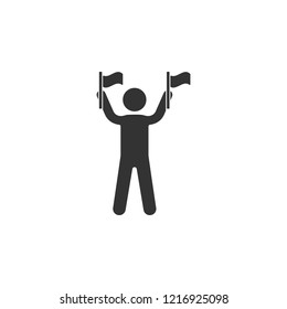Man with flags icon. Element of airport icon for mobile concept and web apps. Detailed Man with flags icon can be used for web and mobile