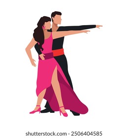 man flamenco dancers couple character isolated