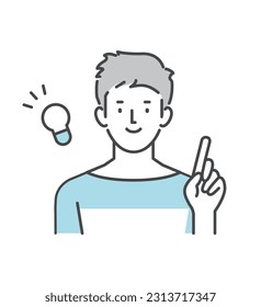 Ein Mann mit blinkenden Ideen Ein Mann mit Ideen
