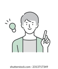 Un hombre con ideas parpadeantes Un hombre con ideas