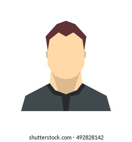 Man flat avatar on white background. Vector illustration
