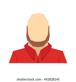 Man flat avatar on white background. Vector illustration