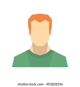 Man flat avatar on white background. Vector illustration