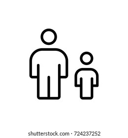 Man, flat icon. High quality outline symbol for web design or mobile app. Thin line signs of children for design logo.