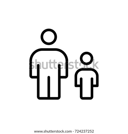 Man, flat icon. High quality outline symbol for web design or mobile app. Thin line signs of children for design logo.