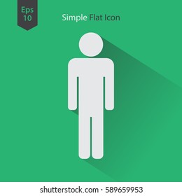 Man Flat Icon. Simple Standing Man Sign. Symbol Of Toilet. Vector Illustration
