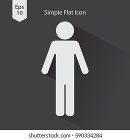 Man Flat Icon. Simple Standing Man Sign. Symbol Of Toilet. Vector Illustration