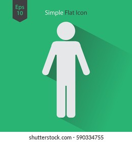 Man Flat Icon. Simple Standing Man Sign. Symbol Of Toilet. Vector Illustration