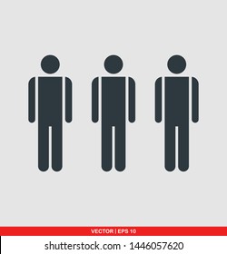 Man flat icon, vector illustration on gray background