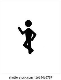 man flach Symbol, man steht auf einem hintereinander liegenden flachen Symbol, Vektorillustration-Design-Symbol.