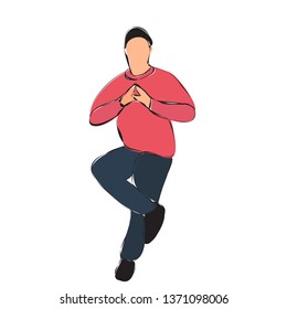 man in a flat style, without a face