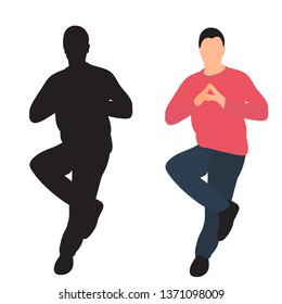 man in flat style, without a face, silhouette