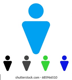 Man flat vector illustration. Colored man gray, black, blue, green pictogram variants. Flat icon style for web design.