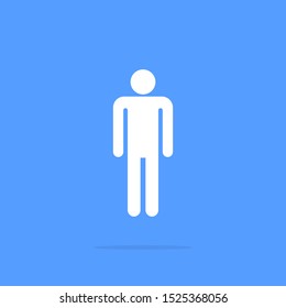 Man. Flat vector web icon or sign on blue background with shadow. 