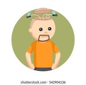 man with flies in his head