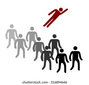 Man flies over the crowd