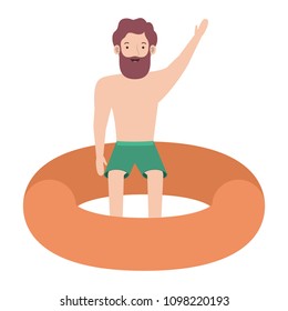 man in float character