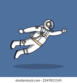 Man floating in space wearing astronaut suit