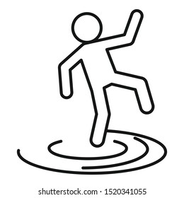 Man flood icon. Outline man flood vector icon for web design isolated on white background