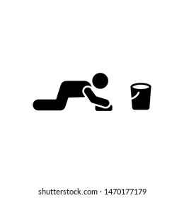 Man, floor, cleaning icon. Element of daily routine icon