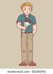 Man with flower