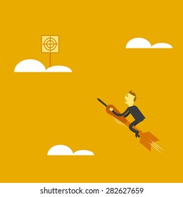 man fly to target