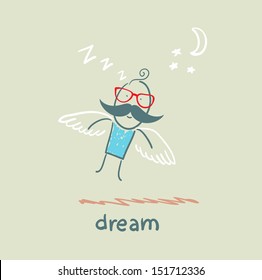 man flying in a dream 