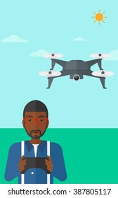Man flying drone.