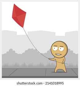 Man flying a kite Man with a kite 