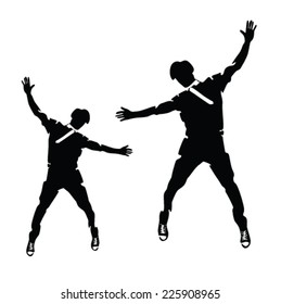 man flying vector silhouette