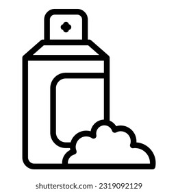 Vector de contorno de icono de frasco de espuma de hombre. La belleza grena. Baño de costura