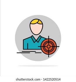 Man, Focus, Target, Goal Abstract Circle Background Flat color Icon
