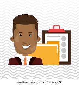 man with folder and clipboard isolated icon design, vector illustration  graphic 