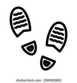 Icono de la huella del hombre. Contorno de negrita editable con diseño de relleno de color. Ilustración vectorial.