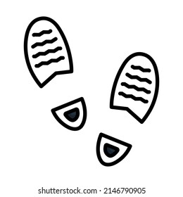 Man Footprint Icon. Editable Bold Outline With Color Fill Design. Vector Illustration.