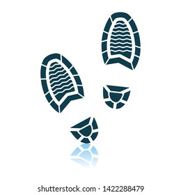 Icono de la huella del hombre. Diseño de reflexión de sombra. Ilustración vectorial.