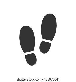 Man footprints icon. Simple flat logo of footprints isolated on white background. Vector illustration.