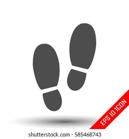 Man footprints icon. Simple flat logo of footprints isolated on white background. Vector illustration.