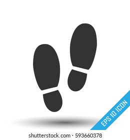 Man footprints icon. Simple flat logo of footprints isolated on white background. Vector illustration.