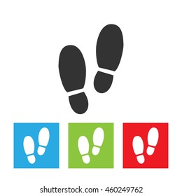 Man footprints icon. Simple logo of footprints isolated on white background. Flat vector illustration.