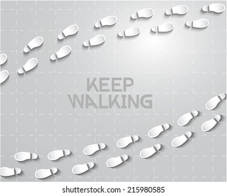 Man Footsteps Frame, Keep Walking, Vectors EPS10