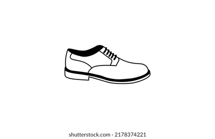 Ilustración del calzado masculino como vector simple, símbolo de firma de moda para diseño y sitios web, presentación o aplicación.