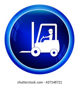 Man and Forklift icon vector illustration