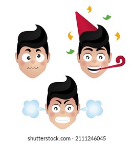 Man in the form of icons for stickers
