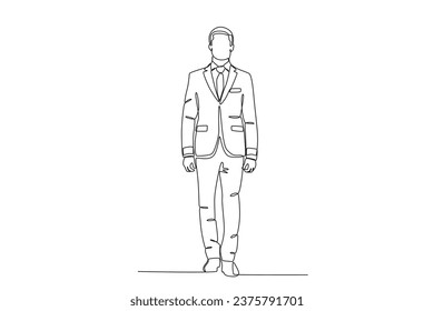 A man with a formal style. Tuxedo one-line drawing