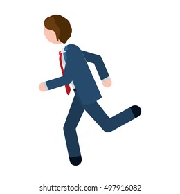 man formal suit blue with quickly