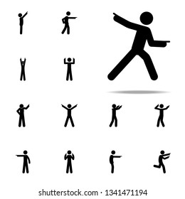 man forward, finger icon. Man Pointing Finger icons universal set for web and mobile