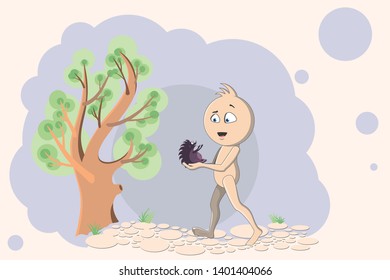 The man found the hedgehog color