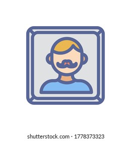 man en la ilustración vectorial de icono de marco rellena el estilo de contorno. conjunto de iconos del día del padre.