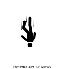 Man, free fall, high, suicide icon. Element of man fall down. Premium quality graphic design icon. Signs and symbols collection icon for websites, web design, mobile app